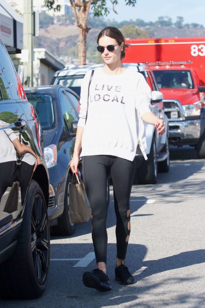Alessandra Ambrosio in Leggings - Out in Brentwood